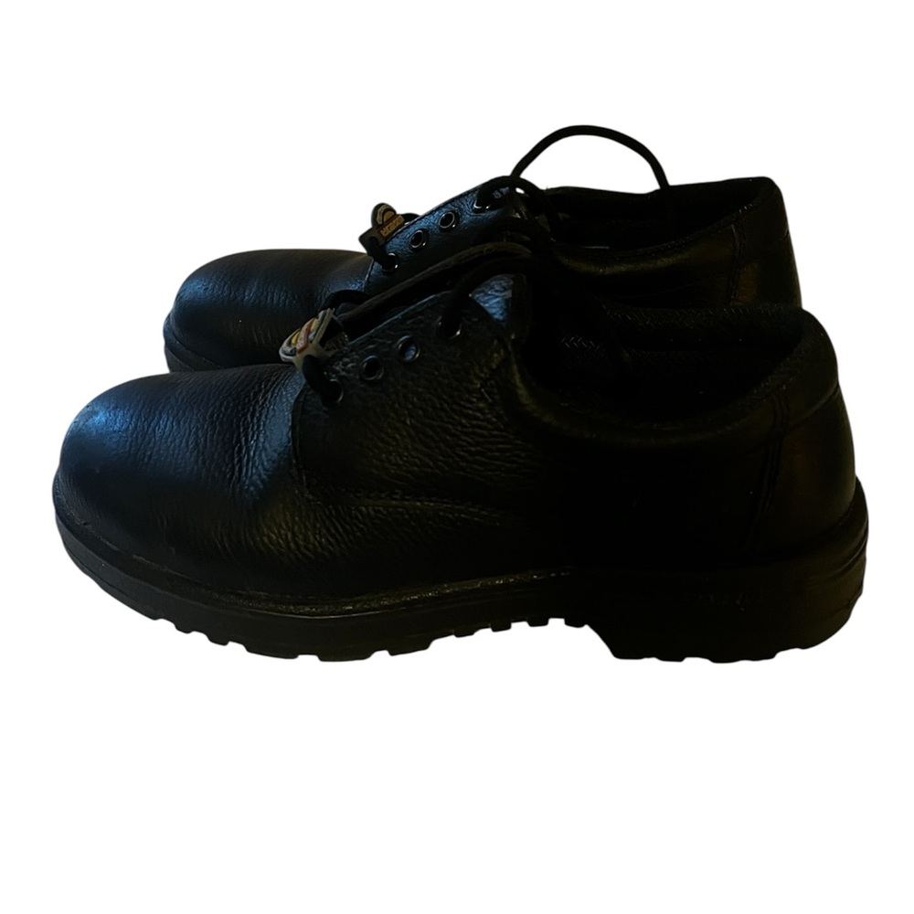 Warrior Black Leather Safety Steel Toe Shoes Sz 8